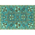 thumbnail image 1 of Ahgly Company Indoor Rectangle Abstract Turquoise Blue Modern Area Rugs, 2' x 5', 1 of 4