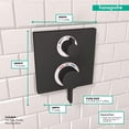 thumbnail image 4 of hansgrohe Ecostat Square Modern 2-Handle 6-inch Wide, Temperature Memory, Thermostatic Valve, Diverter in Matte Black, 15714671 Pressure Balance Trim, 4 of 4