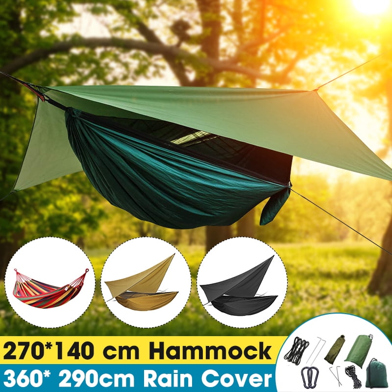 3 In 1 Camping Hammock with Mosquito Net and Lightweight Rainfly Camping Hammock 