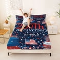thumbnail image 3 of Manfei Festive Patriotic Queen Sheets, America 250th Anniversary Queen Sheet Sets, Red White Blue, Navy Reversible 4-Piece (1 Flat Sheet, 1 Fitted Sheet and 2 Pillowcases), 3 of 6