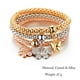 thumbnail image 5 of Xihbxyly Pulseras Multicapa - 3 Pulseras de Cadena de Maíz de Oro, Plata y Oro Rosa para Mujer, Pulsera Elástica con Forma de Corazón, 5 of 7