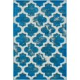 thumbnail image 1 of Unique Loom Trellis Collection Vintage Geometric Transitional Indoor and Outdoor Flatweave Area Rug, 4 x 6 Feet, Turquoise/Beige, 1 of 2