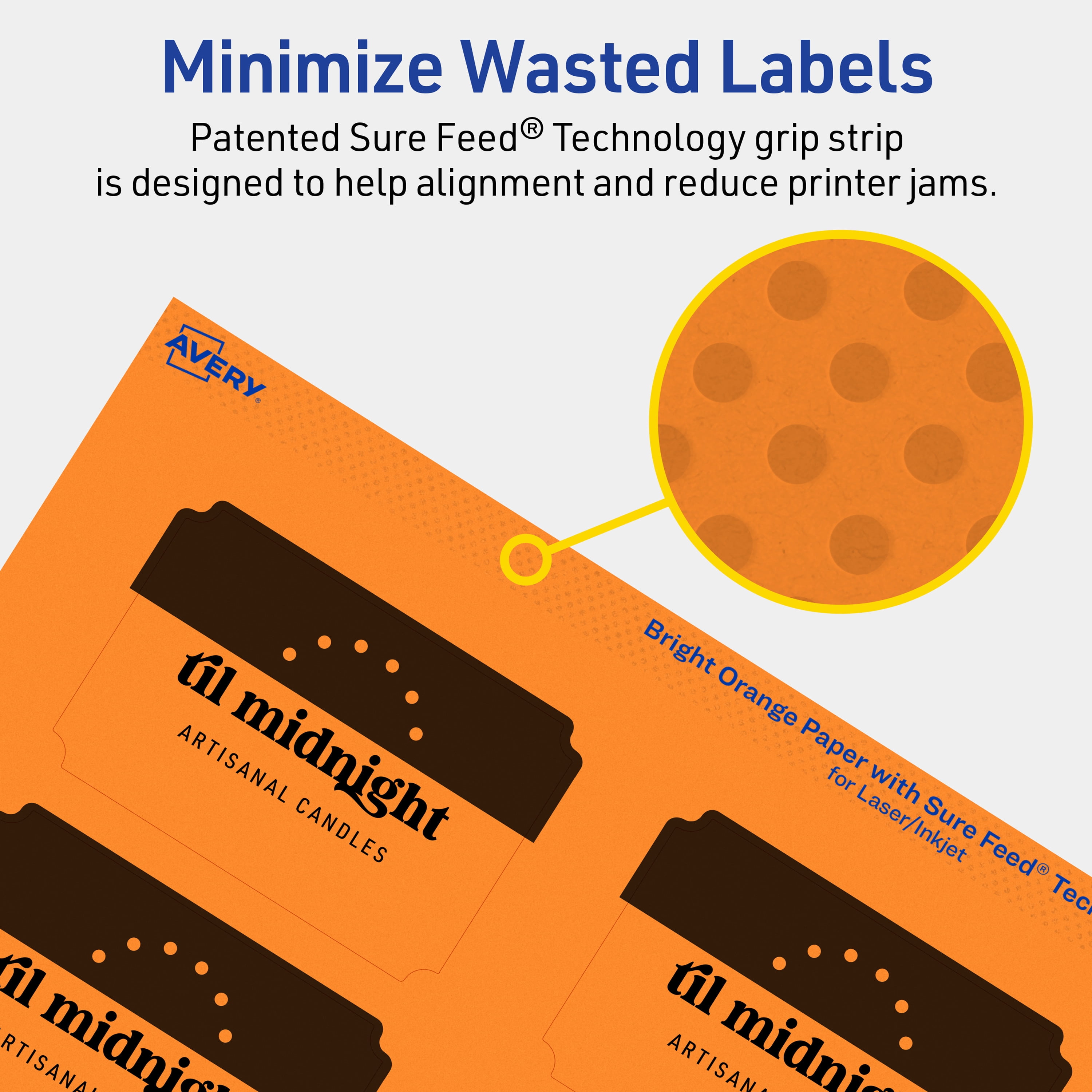 Avery Rectangle Scalloped Labels, Bright Orange, 2" x 3", 640ct