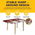thumbnail image 4 of Red Plaid Christmas Table Cloths for 3 Foot Rectangle Tables, Snowman Snowflake Gifts Xmas Tree Patio Waterproof Elastic Fitted Tablecloths, Washable Rectangular Table Cover for Camping, 4 of 8