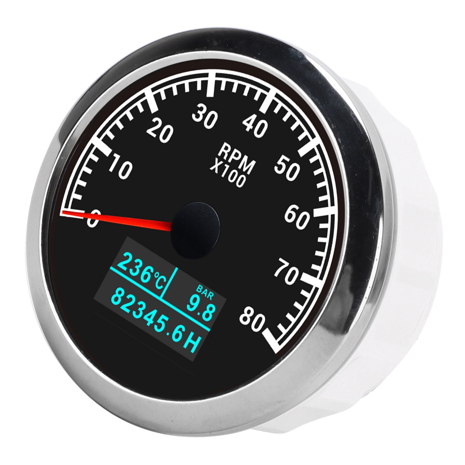 Tacho Gauge, Low Power Consumption Tachometer For Ship For Truck Black