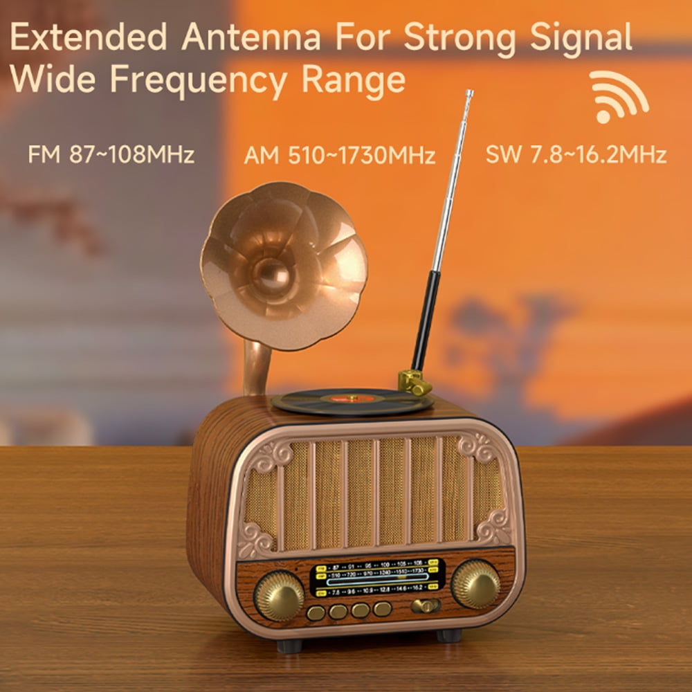 LC-dolida Portable AM/FM/SW Radio with Bluetooth TF Card/U Disk Playback High Sound Quality, Long Battery Life Strong Reception Easy to Use for Home Seniors Outdoor Use