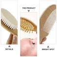 thumbnail image 5 of 4 Pcs Safe And Healthy Wooden Bathing Tools Baby Hairbrush Comb Massage Comb (Khaki), 5 of 7