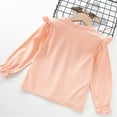 thumbnail image 6 of TFEOQRY Children Girls Cotton Shirts Blouses Fashion Round Neck Collar Long Sleeve Top Bottom Layer Shirt Casual Top Shirt, 6 of 6