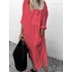 thumbnail image 1 of Summer Shirt Long Dress Women Casual Long Sleeve Side Split Button Dresses 2023 Female Elegant Solid Color Pocket Loose Dresses5XL Gao Jinjia LED, 1 of 2