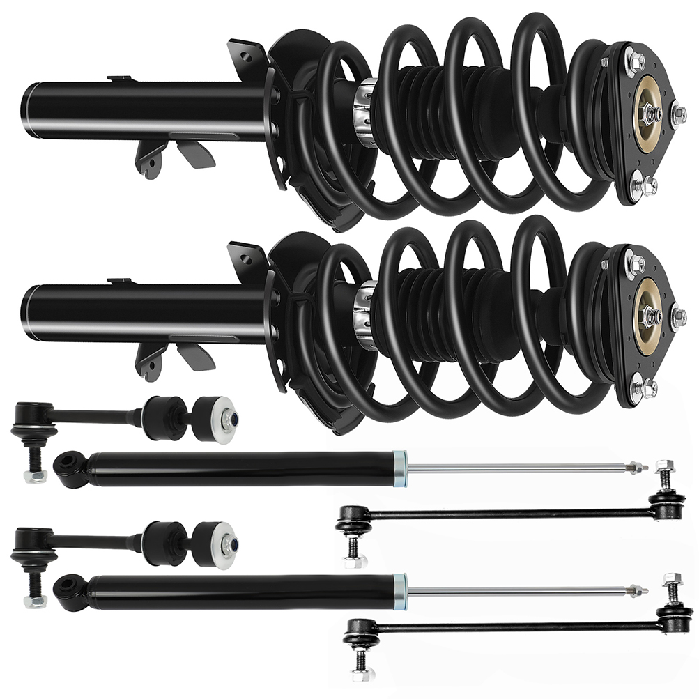 ECCPP 8pcs Suspension Struts Front Complete Strut Assembly,Rear shock absorber,Stabilizer Bar Link,Tie Rod End for 2014-2018 for Ford Escape 172751 172750 553392 39111 K80880 K750743