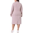 thumbnail image 3 of Conjuntos de trajes de talla grande Agnes Orinda para mujeres, dos piezas, blazers, chaqueta y vestido sin mangas, conjuntos de trajes de negocios informales 1X rosa, 3 of 6