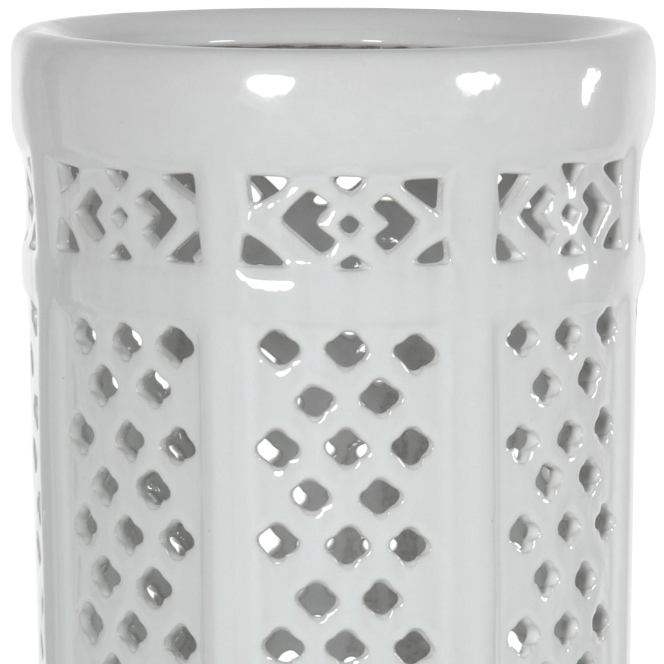 Red Lantern 17" Carved Lattice Decorative Umbrella Stand