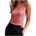 thumbnail image 3 of Liweisiy Women's Vintage Tank Tops Floral Sleeveless Crewneck Loose Fit Shirts Summer Casual Layering Tops With Pockets Pink-3 M, 3 of 6