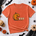 thumbnail image 2 of VNJQPG Women's Funny Pumpkin Eating Ghosts Short Sleeve T-Shirt(B3-Rust,XL), 2 of 3