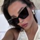 thumbnail image 2 of Gafas de sol de ojo de gato para mujer, lentes de gran tamaño a la moda, Color degradado, diseñador de marca, montura de Cateye semirmetálica, nuevas, 2 of 5