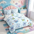 thumbnail image 2 of Manfei Kawaii Axolotl Pattern 7-Piece Twin Bedding,Ocean Themed Amphibian Bedding Comforter Set,Polkadot Reversible, 2 of 7