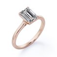 thumbnail image 4 of JeenMata Minimalist - 1 Carat Emerald Cut - Solitaire Prong Setting Ring - 18K Rose Gold Plating over Silver, 4 of 7