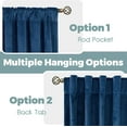 thumbnail image 3 of 108 inch Blue Velvet Curtains for Living Room, Thermal Insulated Blackout Curtains Room Darkening Drapes with Back Tab and Rod Pocket for Bedroom, Set of 2 Panels, 52 x 108 Inch, 3 of 17