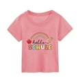 thumbnail image 2 of shqvo Toddler Shirts Girls Round Neck Short Sleeve T-Shirts Back To School Print Children's Fashion Toddler Cotton T-Shirts Toddler Girl Clothes, 2 of 4