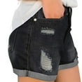 thumbnail image 3 of Timegard Jean Shorts for Women Hole Stretch Slim Fitting Solid Color Streetwear Denim Shorts Summer Fashion, 3 of 6