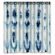 thumbnail image 1 of Cortina de Ducha Poliéster Impermeable de Seda Blanca y Ganchos Motivo Tie-Dye Color Índigo ABPHQTO 160x180 cm, 1 of 1