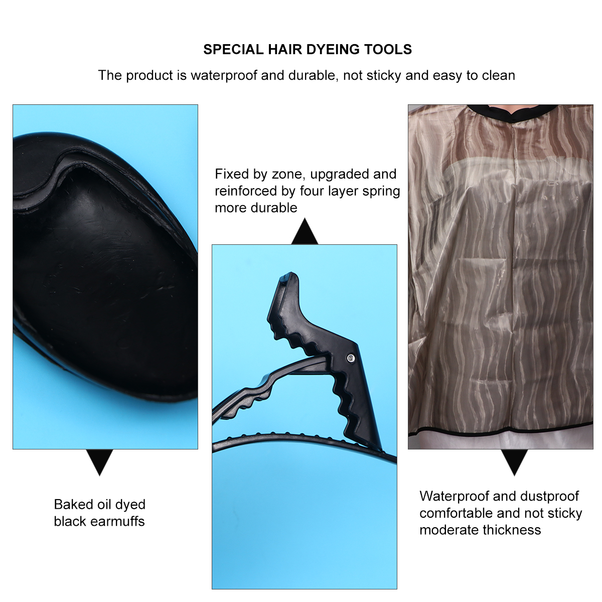 Jiandong Hair Brush 15pcs Hair Dye Salon Tool Set with Cape, Bowl, Brush & Ear Cover(13.78X3.39X0.2Inch)