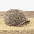 thumbnail image 5 of HNMKIU Newsboy Hats for Men Plaid Cabbie Flat Cap Classic Artist Beret Unisex Mens Hats Z02_Coffee,M, 5 of 7