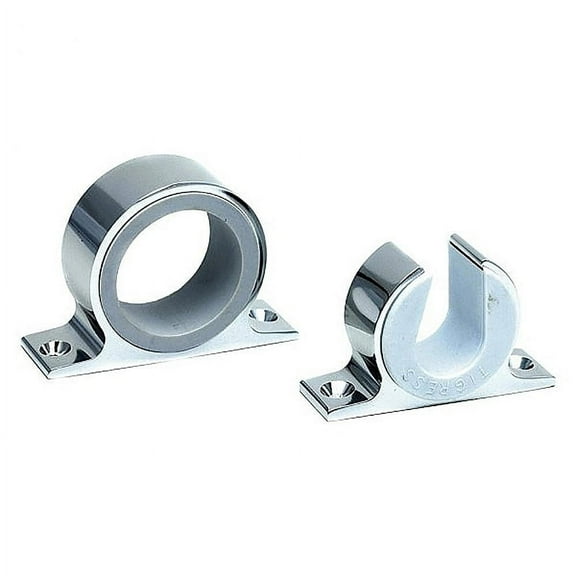 5" Metallic Silver and White Tigress Premium Silver Anodized Rod Hanger