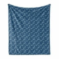 thumbnail image 1 of Night Soft Flannel Fleece Throw Blanket, Moon Clouds Stars Illustration Nursery Themed Sleep Time Sky Repetitive Motifs, Cozy Plush for Indoor and Outdoor Use, 70" x 90", Dark Sky Blue, by Ambesonne, 1 of 5