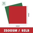 thumbnail image 2 of Cartulina YINUOYOUJIA de 12 x 12 pulgadas, 50 hojas, 250 g/m², rojo y verde, 2 of 7