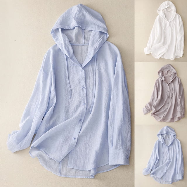 Sentmoon Vêtements de Course pour Femmes Séchage Rapide Chandails de Golf pour Femmes Couleur Unie Manches Longues Col à Capuche Respirant Coupe Régulière Chandails Rafraîchissants pour Femmes pour la Course et le Yoga m