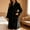 Black, variant on Zunfeo Women's Cozy Soft Bathrobe - Warm Plush Quick-Drying Mid-Length Robes for Shawl Collar, Belted with Pockets Green S