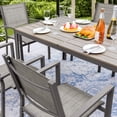 thumbnail image 6 of Homall 7 Piece Outdoor Dining Set for 6, Patio Table and Chairs Set with Textilene, Stackable Breathable Mesh Chairs, All-Weather Patio Furniture for Backyard Deck Poolside, Gray, 6 of 7