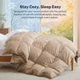 thumbnail image 5 of Unikome All Season Goose Down Feather Fiber Comforter with Natural Filling, Soft & Breathable Lightweight Duvet Insert, Machine Washable, King 104 x 88 Inch,Ginger Root, 5 of 10