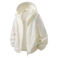 thumbnail image 3 of Zpzdpjkx Mens Color-Blocked Stripe Hooded Sun Protection Jacket Windproof Drawstring Hem Zipper Pockets Lightweight Outerwear for Travel Jogging Cycling Golf Daily Commute Casual Jackets for Men, 3 of 4