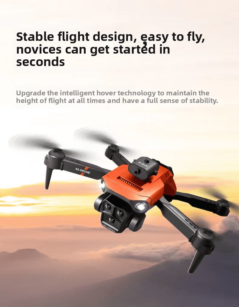 K6 MAX 4K Quadcopter Drone Optical Flow Positioning Three-Camera Remote Control Aircraft Obstacle Avoidance