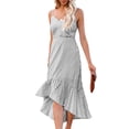 thumbnail image 1 of Sonducket Vestido largo de mujer Casual Spaghetti Strap Swing Sundress Club Noche Fecha Playa Vacaciones Cumpleaños Oficina Ropa de verano Vestidos Negro L Sonducket AP011094-11, 1 of 5