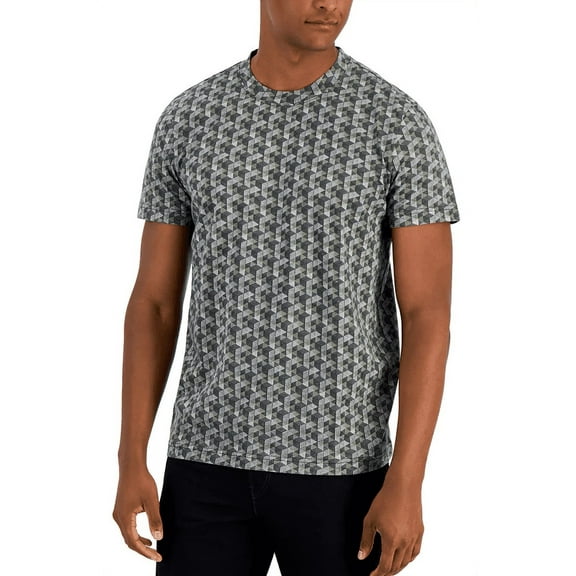 Alfani DEEP BLACK Men's Hexa Geometric-Print T-Shirt, US Large
