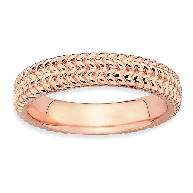 Bague Plaquée Rose en Argent Sterling Stackable Expressions Taille 7
