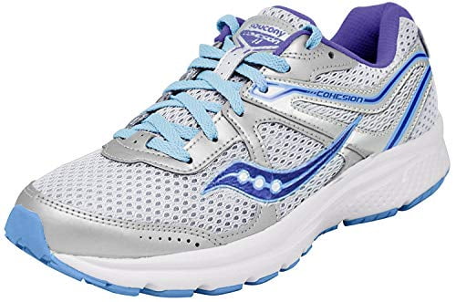 Saucony Grid Cohesion 11 S10421-1 Womens White Wide 2E Athletic Running Shoes 