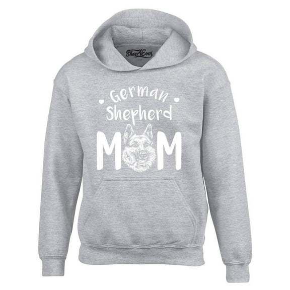 Shop4Ever Men's German Shepherd Hooded Sweatshirt Hoodie XXX-Large Sports Grey
