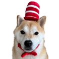 thumbnail image 1 of Disfraz de perro ComfyCamper, sombrero de copa rojo y blanco, pajarita M, 1 of 3