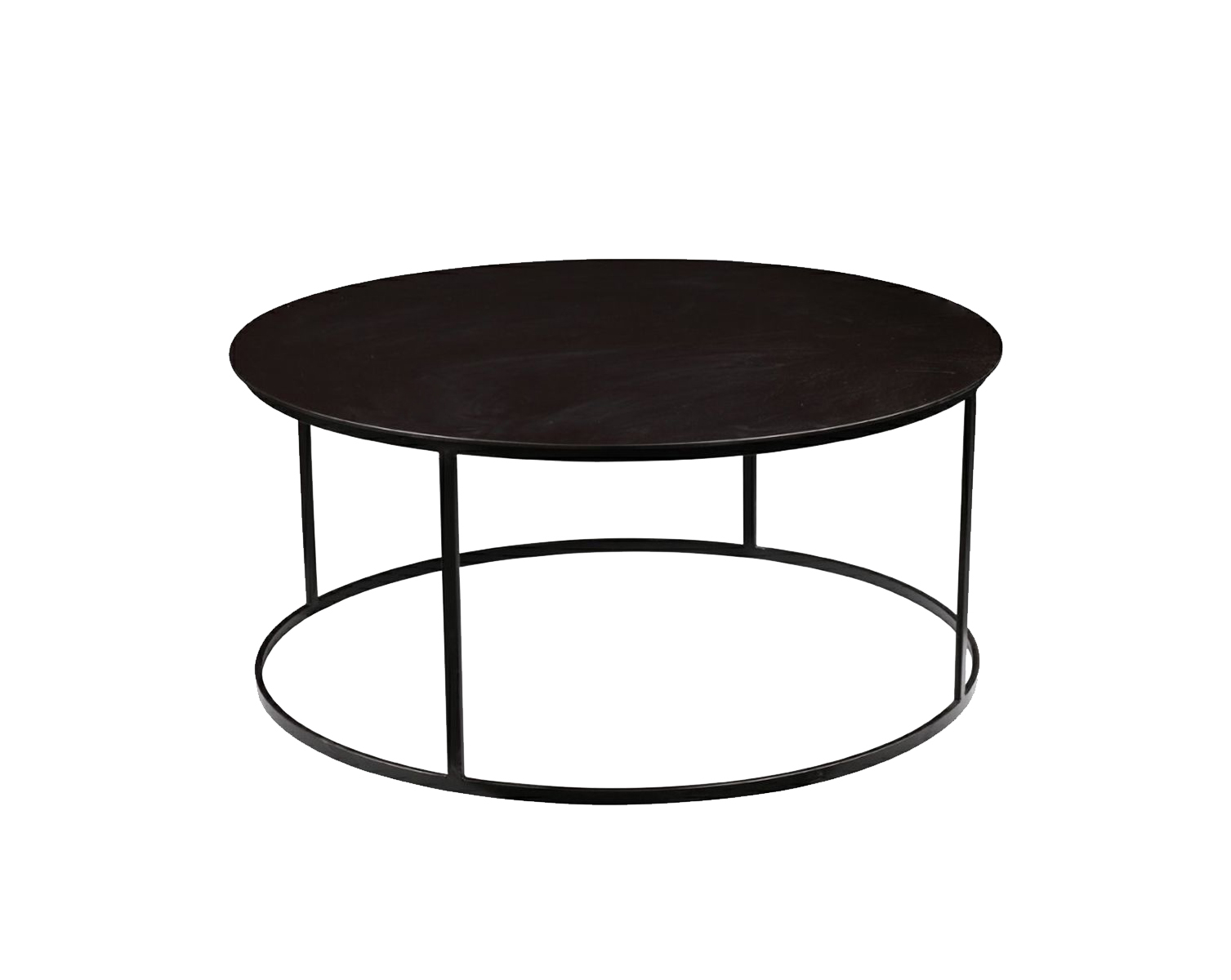 Boraam Robertson 37.5in. Round Metal 16.5in H Coffee Table - Dark Brown Finish
