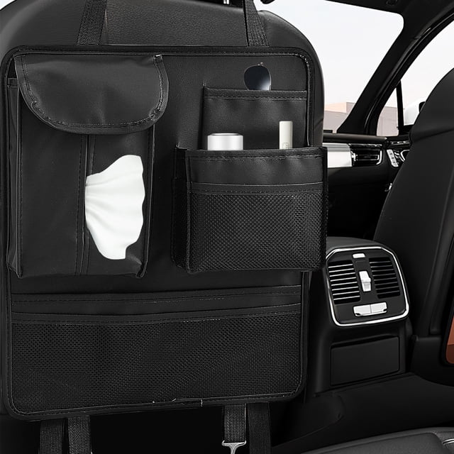 BESTYASH Organizador De Asiento Trasero Para Auto Con Gran Capacidad Y De Nylon Ajustables Color Negro