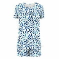thumbnail image 4 of Two Piece Outfits for Women Dressy Floral Print Lounge Set Loose Fitting Sleepwear Short Pjs Set Pj Sets for Women, 4 of 5