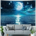 thumbnail image 4 of Shiartex Starry Sky Ocean Moon and Stars Large Tapestry Wall Hanging Cloth Home 3D Cosmic Galaxy Space Tapestry Decoration Hanging Shelves Tablecloth for Bedroom Living Room  40x30inch, 4 of 6