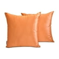 thumbnail image 1 of Fundas de cojín decorativas HomeCentric naranjas (paquete de 2), 30 x 30 cm (12 x 12 pulgadas), de satén liso para sofá, estilo moderno liso - Satén flameado naranja, 1 of 8