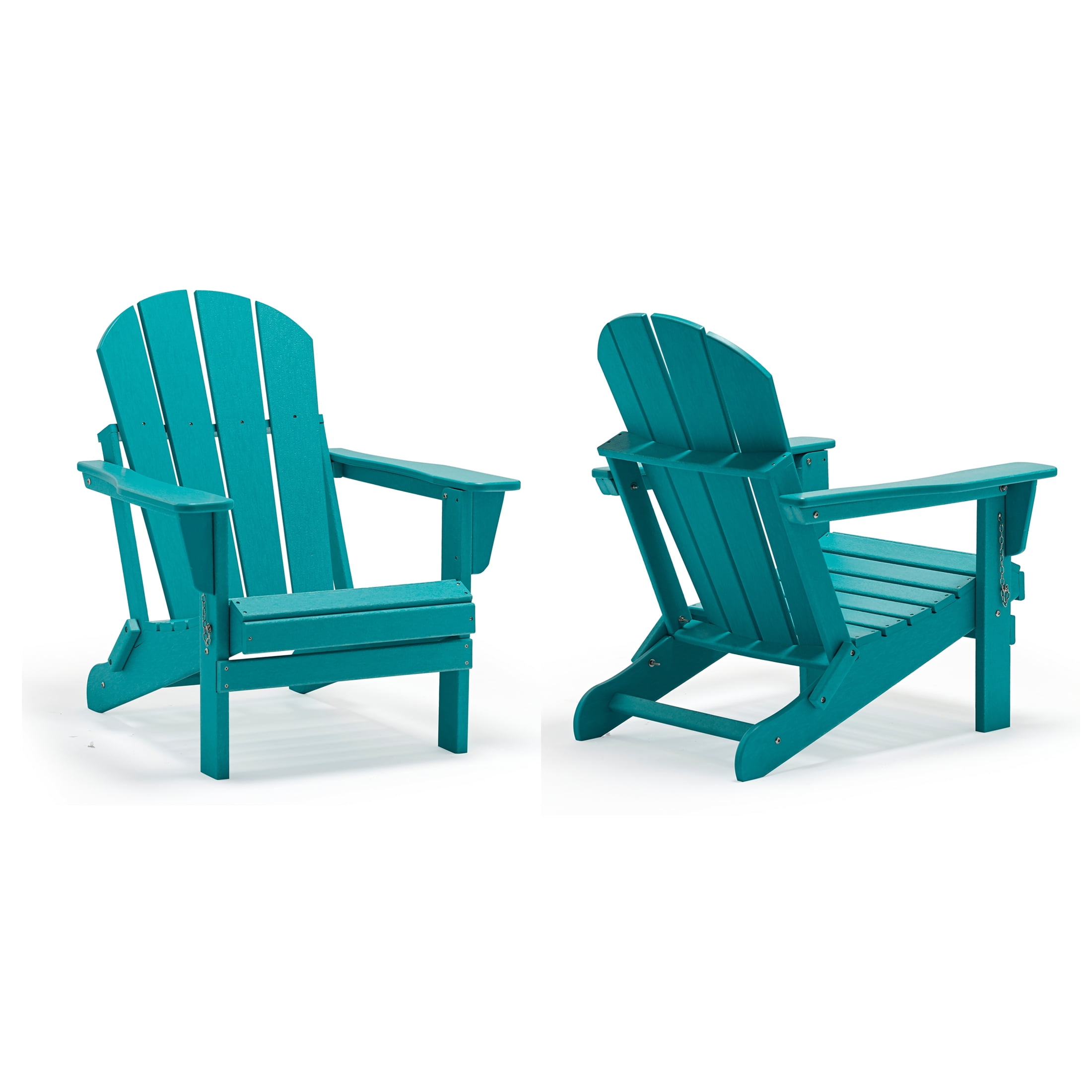 Braxton Outdoor Folding Plastic Adirondack Chair Set Of 2 Turquoise Walmart Com Walmart Com