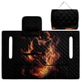 thumbnail image 3 of SEANATIVE Golf Cart Seat Covers for 2 Person Seats, Suitable for Yamaha, EZGO, Club Cars, Comfortable Lightweight Club Car Seat Cover Protector, Wolf Flame Pattern Black, 3 of 7