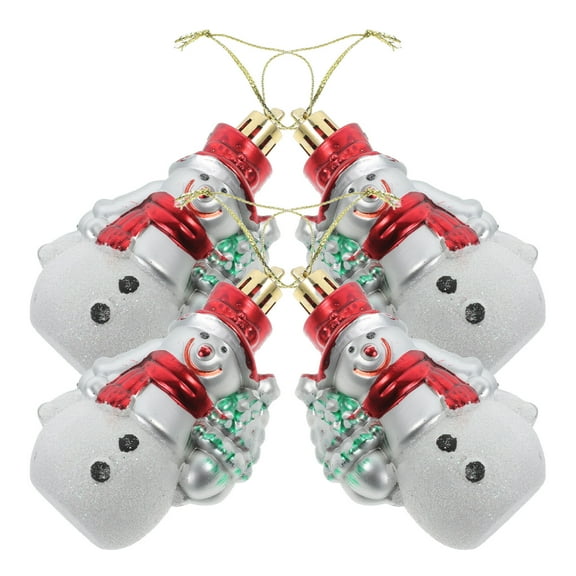 Masteelf 4pcs Christmas Themed Tree Decoration Snowman Hanging Ornament Christmas Tree Pendant